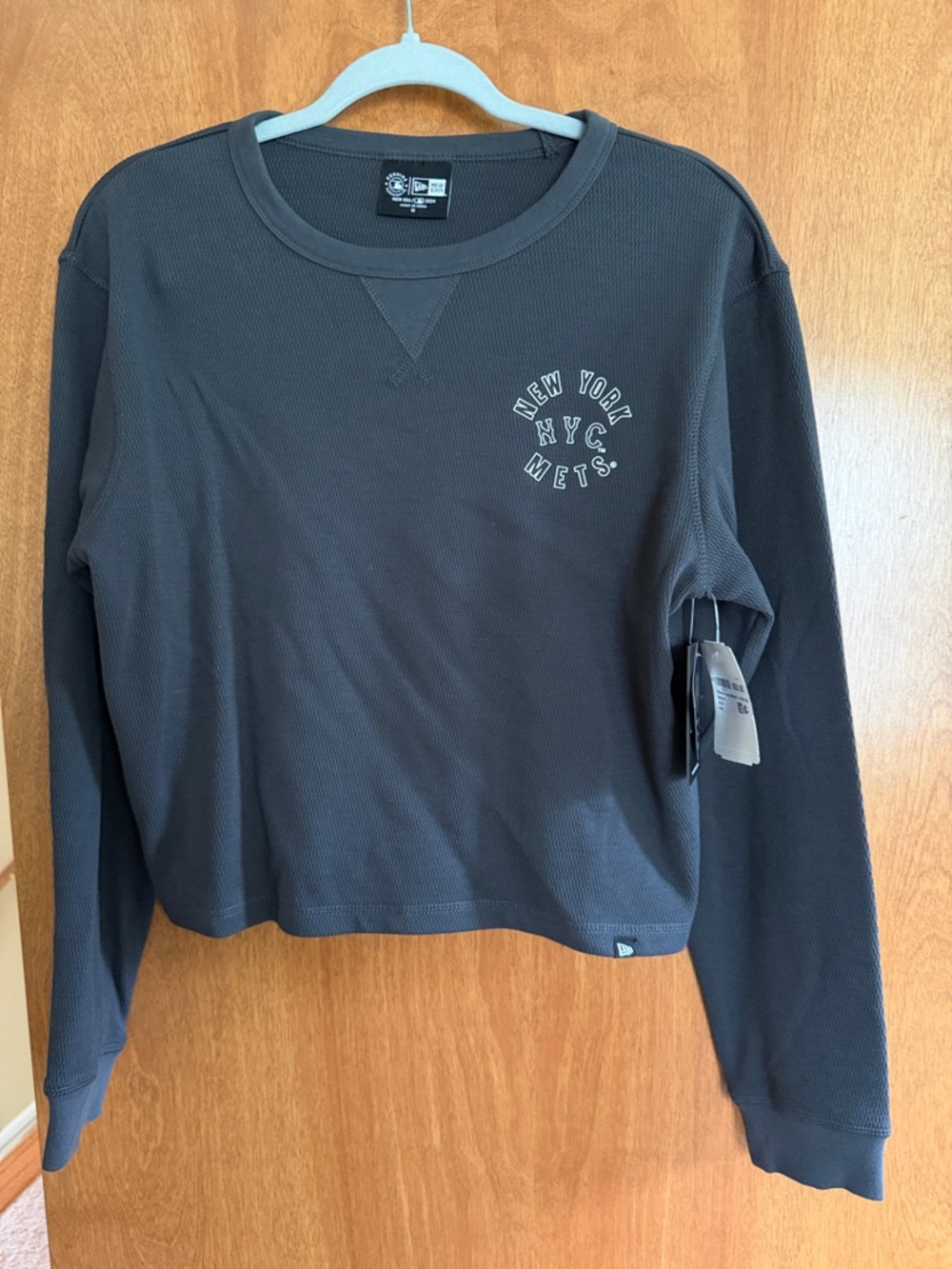 New Era Black Waffle Thermal Crewneck Shirt